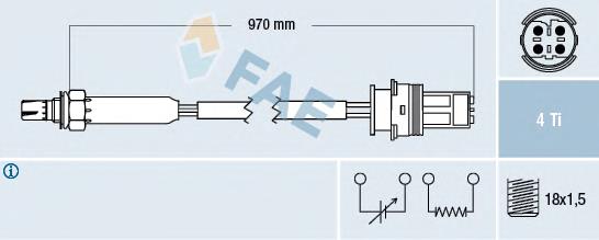 77190 FAE Sonda lambda, sensor de oxigênio