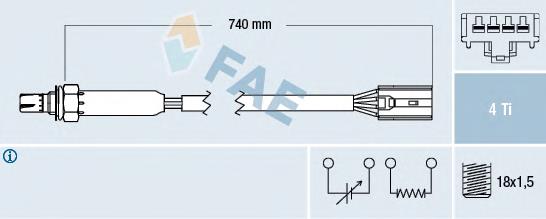 77189 FAE Sonda lambda, sensor de oxigênio depois de catalisador