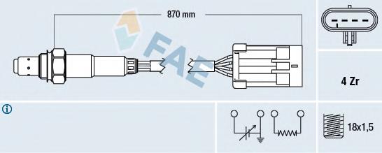 Sonda lambda, sensor de oxigênio 1787 NGK