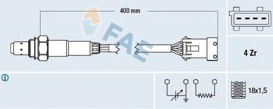 77211 FAE Sonda lambda, sensor de oxigênio depois de catalisador