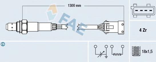 445 NGK Sonda lambda, sensor de oxigênio até o catalisador