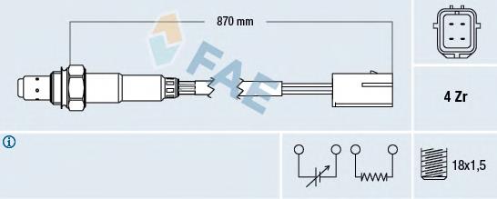 Sonda lambda, sensor de oxigênio até o catalisador 146 NGK