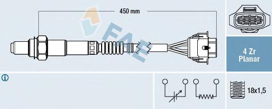 Sonda lambda, sensor de oxigênio até o catalisador 0855356 General Motors