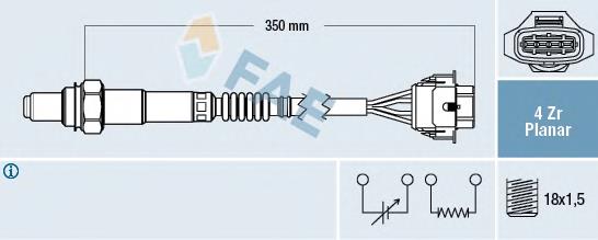 77208 FAE Sonda lambda, sensor de oxigênio até o catalisador
