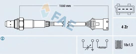 Sonda lambda, sensor de oxigênio até o catalisador 0258003360 Bosch