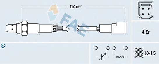 77169 FAE Sonda lambda, sensor de oxigênio até o catalisador