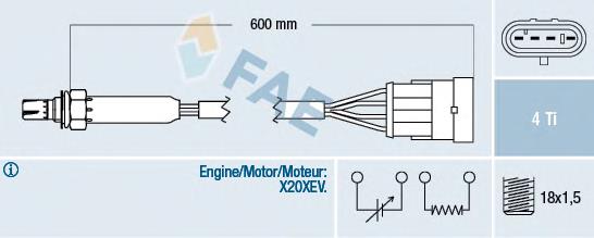 Compre 855342 Opel Sonda lambda, sensor de oxigênio até o catalisador