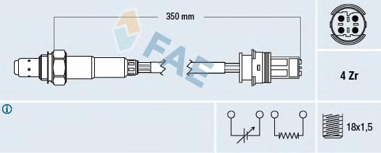 77243 FAE Sonda lambda, sensor de oxigênio