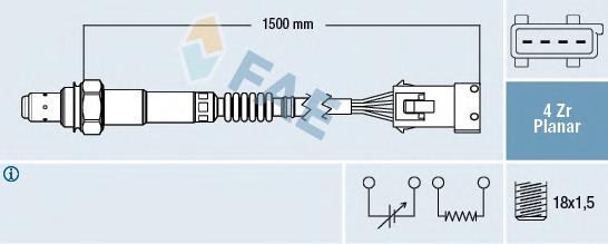 Sonda lambda, sensor de oxigênio depois de catalisador 395 NGK