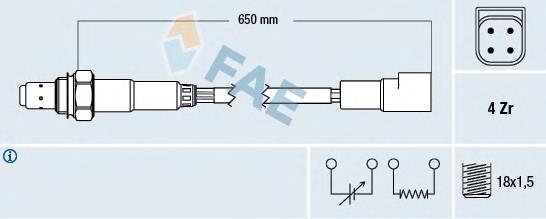 Sonda lambda, sensor de oxigênio até o catalisador NGK 239