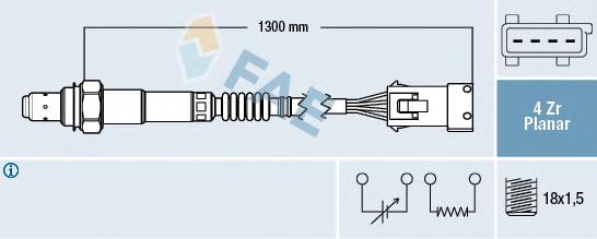 77241 FAE Sonda lambda, sensor de oxigênio depois de catalisador