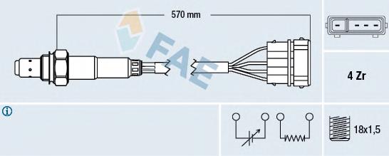 Sonda lambda, sensor de oxigênio 414 NGK