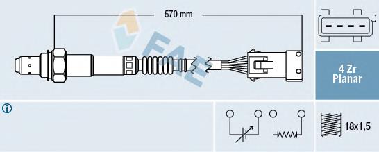 77240 FAE Sonda lambda, sensor de oxigênio depois de catalisador