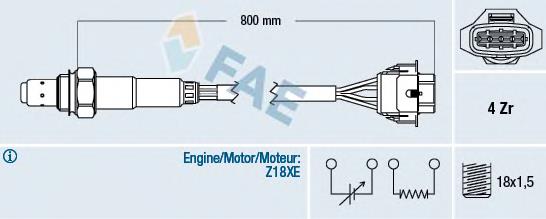 77247 FAE Sonda lambda, sensor de oxigênio até o catalisador