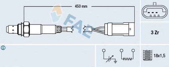 8200024503 Renault (RVI) Sonda lambda, sensor de oxigênio