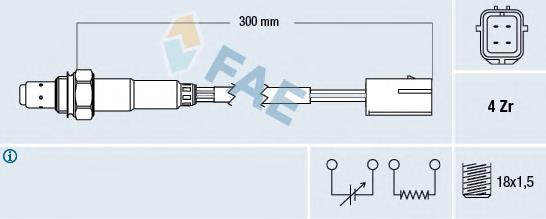 77215 FAE Sonda lambda, sensor de oxigênio