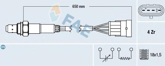 Compre 258006375 Fiat/Alfa/Lancia Sonda lambda, sensor de oxigênio até o catalisador
