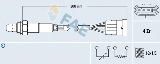 Sonda lambda, sensor de oxigênio 1793 NGK