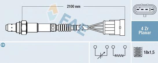 46760863 Fiat/Alfa/Lancia Sonda lambda, sensor de oxigênio depois de catalisador