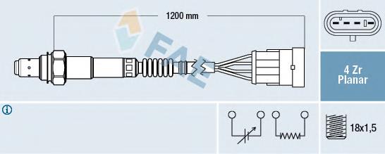 Sonda lambda, sensor de oxigênio até o catalisador Fiat/Alfa/Lancia 46750241