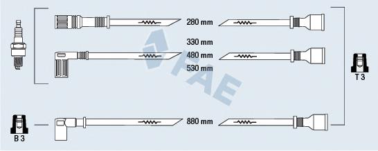 83940 FAE Fios de alta voltagem, kit