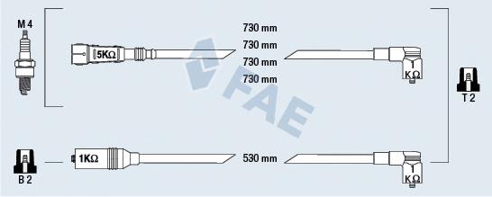 Fios de alta voltagem, kit N10052809 VAG