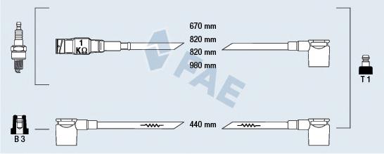 83990 FAE Fios de alta voltagem, kit