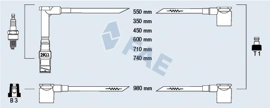 Fios de alta voltagem, kit 749 NGK