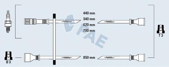 83100 FAE Fios de alta voltagem, kit
