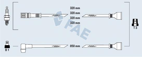 83220 FAE Fios de alta voltagem, kit