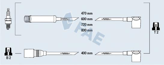 83570 FAE Fios de alta voltagem, kit