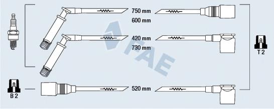 83800 FAE Fios de alta voltagem, kit