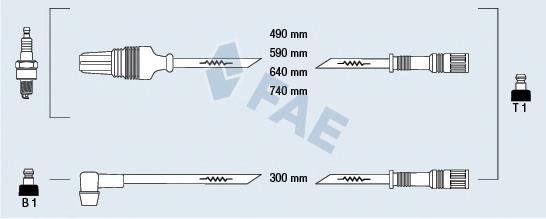 83650 FAE Fios de alta voltagem, kit