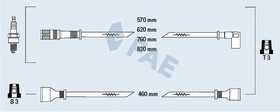 Fios de alta voltagem, kit 7597720 Fiat/Alfa/Lancia