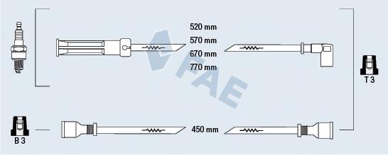 83450 FAE Fios de alta voltagem, kit