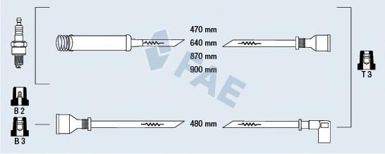 83550 FAE Fios de alta voltagem, kit