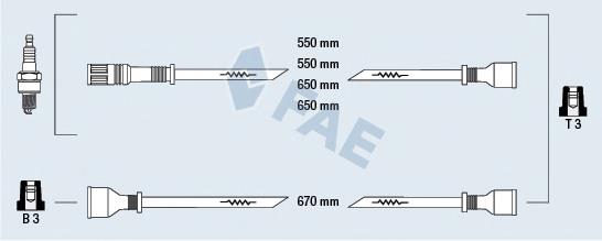 83500 FAE Fios de alta voltagem, kit