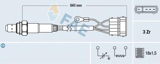 77112 FAE Sonda lambda, sensor de oxigênio