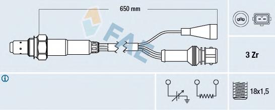 77106 FAE Sonda lambda, sensor de oxigênio