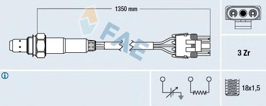0855302 Opel Sonda lambda, sensor de oxigênio até o catalisador