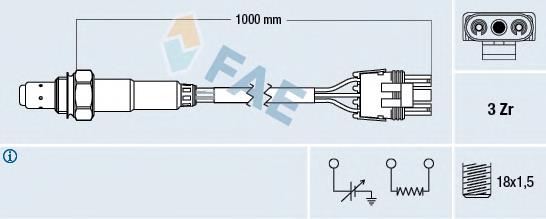 77119 FAE Sonda lambda, sensor de oxigênio