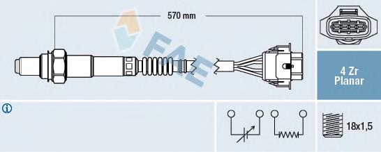 77154 FAE Sonda lambda, sensor de oxigênio até o catalisador