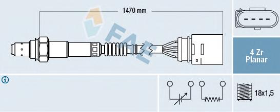 06A906262AQ VAG Sonda lambda, sensor de oxigênio depois de catalisador
