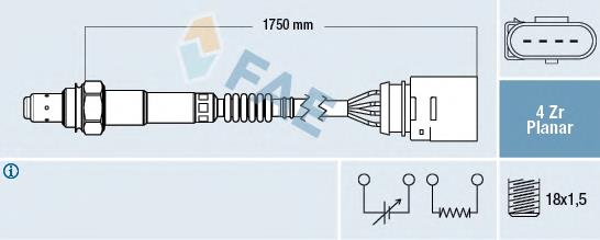 77146 FAE Sonda lambda, sensor de oxigênio depois de catalisador