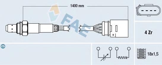 77149 FAE Sonda lambda, sensor de oxigênio