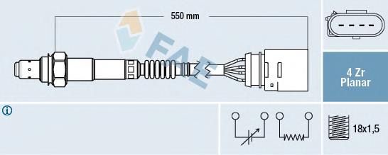 77148 FAE Sonda lambda, sensor de oxigênio depois de catalisador