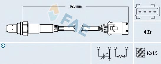 Sonda lambda, sensor de oxigênio até o catalisador NGK 96046