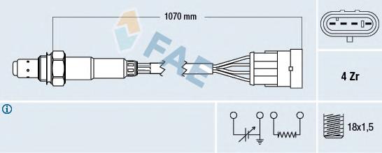 77161 FAE Sonda lambda, sensor de oxigênio depois de catalisador