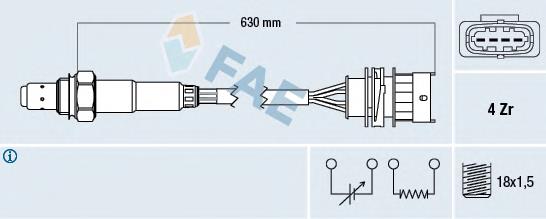 77156 FAE Sonda lambda, sensor de oxigênio até o catalisador
