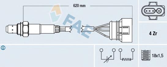 77131 FAE Sonda lambda, sensor de oxigênio até o catalisador